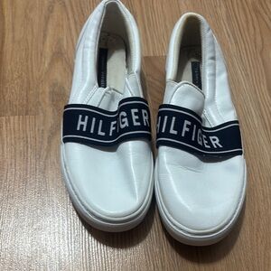 Tommy Hilfiger‎ White Slip-On Shoes with Navy Strap